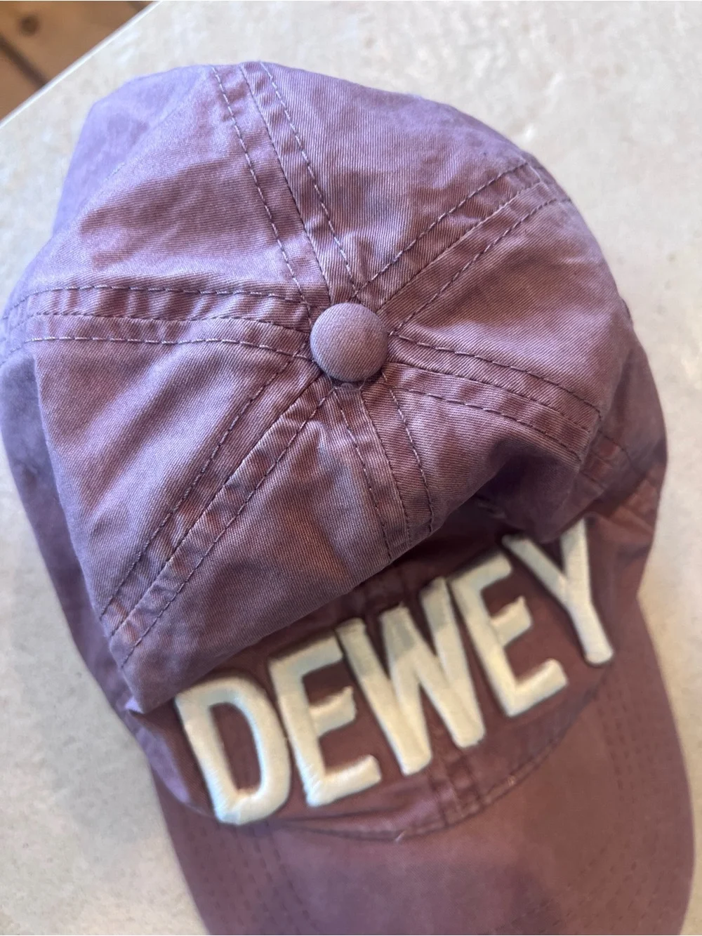 Mauve DEWEY Embroidered Baseball Cap Colliegiate Preppy Vibes